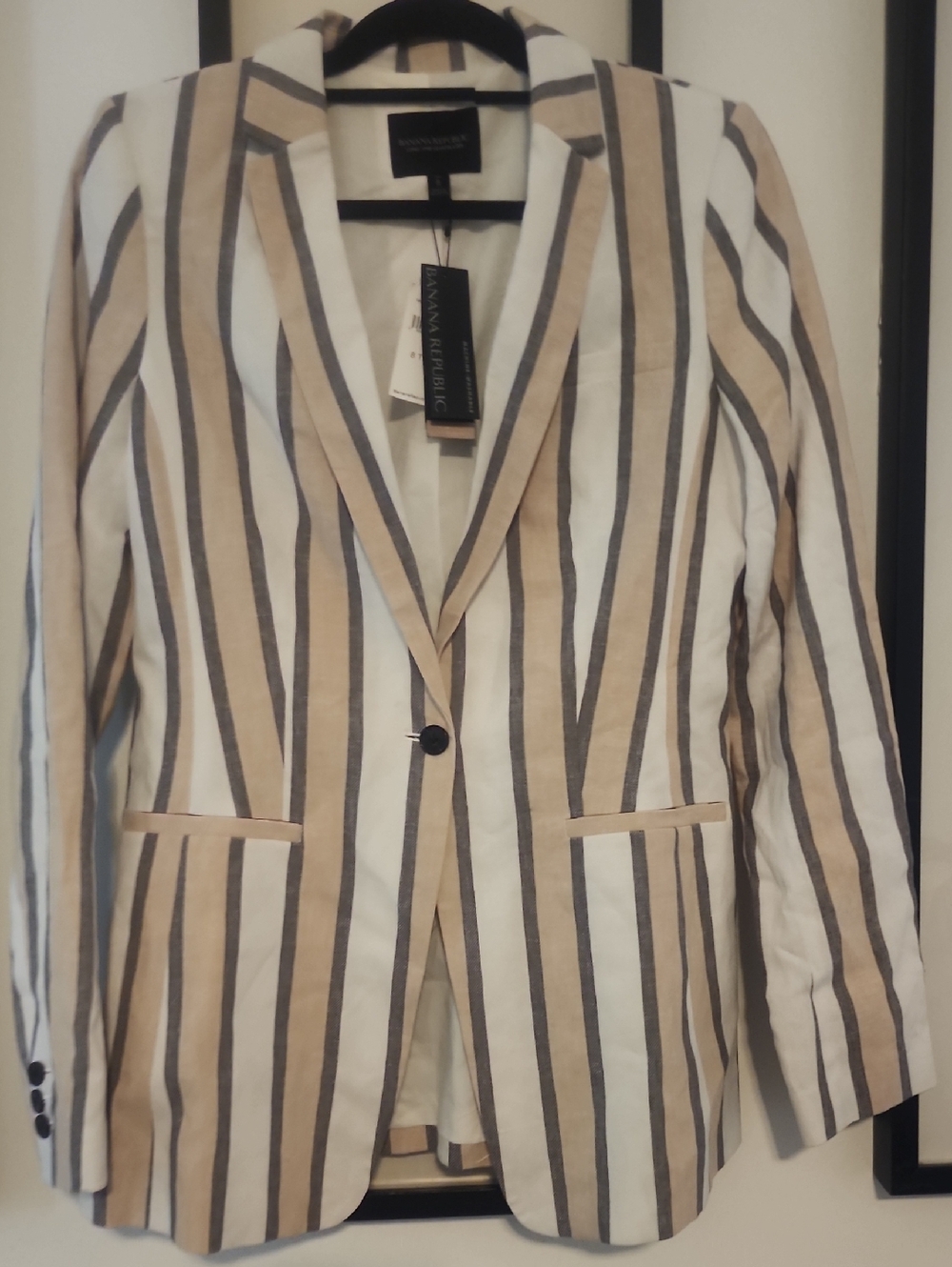 Banana Republic Striped Linen Blend Blazer
